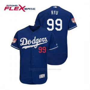 Camiseta Beisbol Hombre Los Angeles Dodgers Hyun Jin Ryu Flex Base Entrenamiento de Primavera 2019 Azul