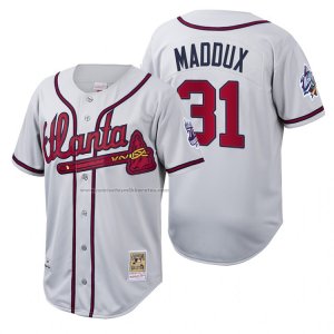 Camiseta Beisbol Hombre Atlanta Braves Greg Maddux Cooperstown Collection Autentico Blanco