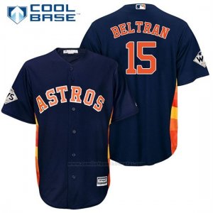 Camiseta Beisbol Hombre Houston Astros 2017 World Series Carlos Beltran Azul Cool Base