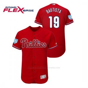 Camiseta Beisbol Hombre Philadelphia Phillies Jose Bautista 2019 Entrenamiento de Primavera Flex Base Rojo