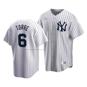 Camiseta Beisbol Hombre New York Yankees Joe Torre Cooperstown Collection Primera Blanco