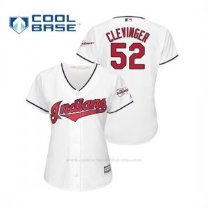 Camiseta Beisbol Mujer Cleveland Indians Mike Clevinger 2019 All Star Game Patch Cool Base Blanco