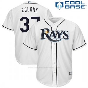 Camiseta Beisbol Hombre Tampa Bay Rays Alex Colome Blanco Cool Base