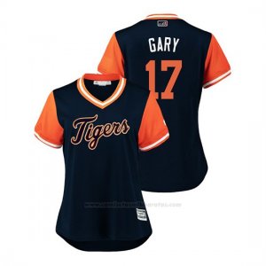 Camiseta Beisbol Mujer Detroit Tigers Grisson Greiner 2018 Llws Players Weekend Gary Azul