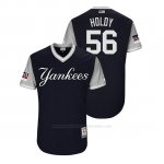 Camiseta Beisbol Hombre New York Yankees Jonathan Holder 2018 Llws Players Weekend Holdy Azul