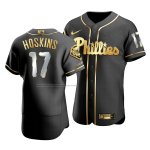 Camiseta Beisbol Hombre Philadelphia Phillies Rhys Hoskins Golden Edition Autentico Negro