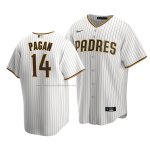 Camiseta Beisbol Hombre San Diego Padres Emilio Pagan Replica Primera Marron Blanco