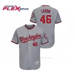 Camiseta Beisbol Hombre Washington Nationals Patrick Corbin 150th Aniversario Patch Autentico Flex Base Gris