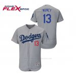 Camiseta Beisbol Hombre Los Angeles Dodgers Max Muncy 150th Aniversario Patch Flex Base Gris
