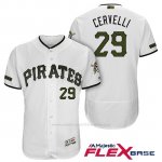 Camiseta Beisbol Hombre Pittsburgh Pirates Francisco Cervelli Blanco 2018 1ª Alterno Flex Base