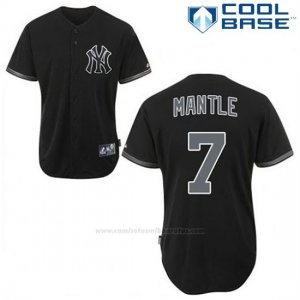 Camiseta Beisbol Hombre New York Yankees Mickey Mantle 7 Negro Fashion Cool Base