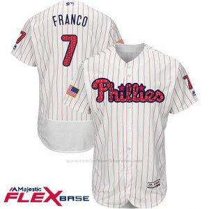 Camiseta Beisbol Hombre Philadelphia Phillies 2017 Estrellas y Rayas Maikel Franco Blanco Flex Base
