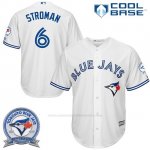 Camiseta Beisbol Hombre Toronto Blue Jays Marcus Stroman 6 Blanco Cool Base 40 Aniversario