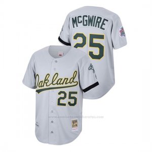 Camiseta Beisbol Hombre Oakland Athletics Mark Mcgwire Cooperstown Collection 1989 Road Gris