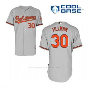 Camiseta Beisbol Hombre Baltimore Orioles 30 Chris Tillman Gris Cool Base