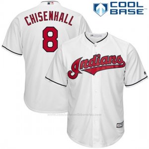 Camiseta Beisbol Hombre Cleveland Indians Lonnie Chisenhall 8 Blanco Cool Base
