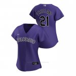 Camiseta Beisbol Mujer Colorado Rockies Kyle Freeland 2020 Replica Alterno Violeta