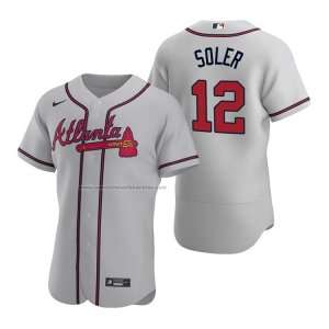 Camiseta Beisbol Hombre Atlanta Braves Jorge Soler Autentico Road Gris