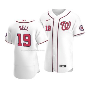 Camiseta Beisbol Hombre Washington Nationals Josh Bell Autentico Primera Blanco