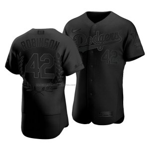 Camiseta Beisbol Hombre Los Angeles Dodgers Jackie Robinson Day Platinum Edition Negro