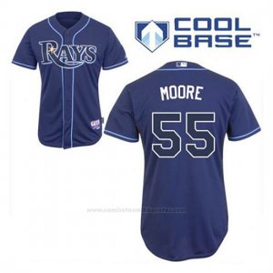 Camiseta Beisbol Hombre Tampa Bay Rays Matt Moore 55 Azul Azul Alterno Cool Base