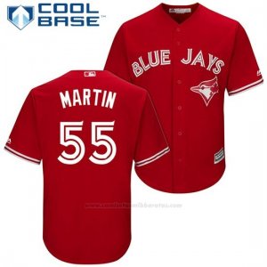Camiseta Beisbol Hombre Toronto Blue Jays 55 Russell Martin Scarlet 2017 Cool Base