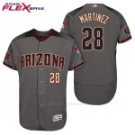 Camiseta Beisbol Hombre Arizona Diamondbacks 28 Jd Martinez Gris Negro 20 Aniversario Flex Base