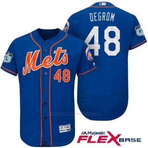 Camiseta Beisbol Hombre New York Mets Jacob Degrom 2017 Entrenamiento de Primavera Flex Base Jugador
