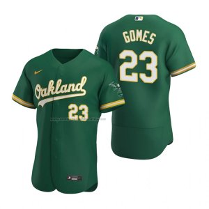 Camiseta Beisbol Hombre Oakland Athletics Yan Gomes Autentico Alterno Verde