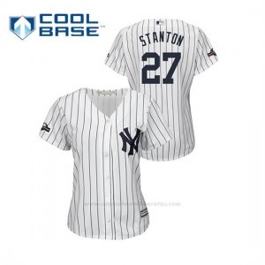 Camiseta Beisbol Mujer New York Yankees Giancarlo Stanton 2019 Postseason Cool Base Blanco