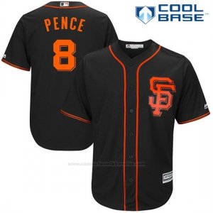 Camiseta Beisbol Hombre San Francisco Giants 8 Hunter Pence Negro 2017 Cool Base