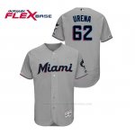 Camiseta Beisbol Hombre Miami Marlins Jose Urena 150th Aniversario Patch 2019 Flex Base Gris