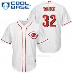 Camiseta Beisbol Hombre Cincinnati Reds Jay Bruce 32 Blanco 1ª Cool Base