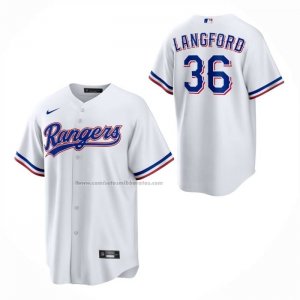 Camiseta Beisbol Nino Texas Rangers Wyatt Langford Primera Replica Blanco