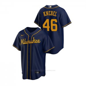 Camiseta Beisbol Hombre Milwaukee Brewers Corey Knebel Replica Alterno Azul