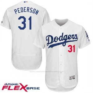 Camiseta Beisbol Hombre Los Angeles Dodgers Los Angeles Dogers Joc Pederson Blanco Flex Base