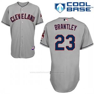 Camiseta Beisbol Hombre Cleveland Indians Michael Brantley Autentico Coleccion Gris Cool Base Jugador