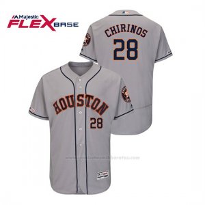 Camiseta Beisbol Hombre Houston Astros Robinson Chirinos 150th Aniversario Patch Flex Base Gris