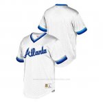 Camiseta Beisbol Hombre Atlanta Braves Cooperstown Collection Mesh Wordmark V-Neck Blanco