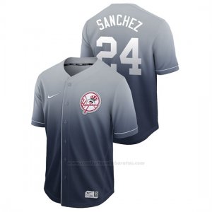 Camiseta Beisbol Hombre New York Yankees Gary Sanchez Fade Autentico Azul
