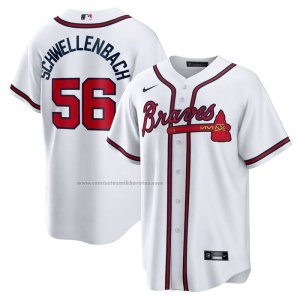 Camiseta Beisbol Hombre Atlanta Braves Spencer Schwellenbach Primera Replica Blanco