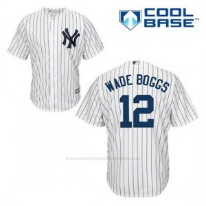 Camiseta Beisbol Hombre New York Yankees Wade Boggs 12 Blanco 1ª Cool Base