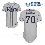 Camiseta Beisbol Hombre Tampa Bay Rays Joe Maddon 70 Gris Cool Base