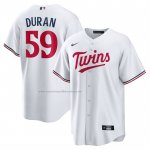 Camiseta Beisbol Hombre Minnesota Twins Jhoan Duran Primera Replica Blanco