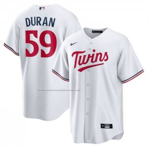 Camiseta Beisbol Hombre Minnesota Twins Jhoan Duran Primera Replica Blanco