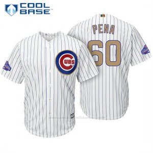 Camiseta Beisbol Hombre Chicago Cubs 60 Felix Pena Blanco Oro Program Cool Base