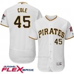 Camiseta Beisbol Hombre Pittsburgh Pirates Gerrit Cole Autentico Coleccion Flex Base Blanco