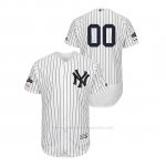 Camiseta Beisbol Hombre New York Yankees Personalizada 2019 Postseason Flex Base Blanco
