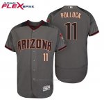 Camiseta Beisbol Hombre Arizona Diamondbacks 11 A.j. Pollock Grey Rojo 2017 Flex Base