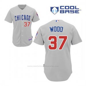 Camiseta Beisbol Hombre Chicago Cubs 37 Travis Wood Gris Cool Base